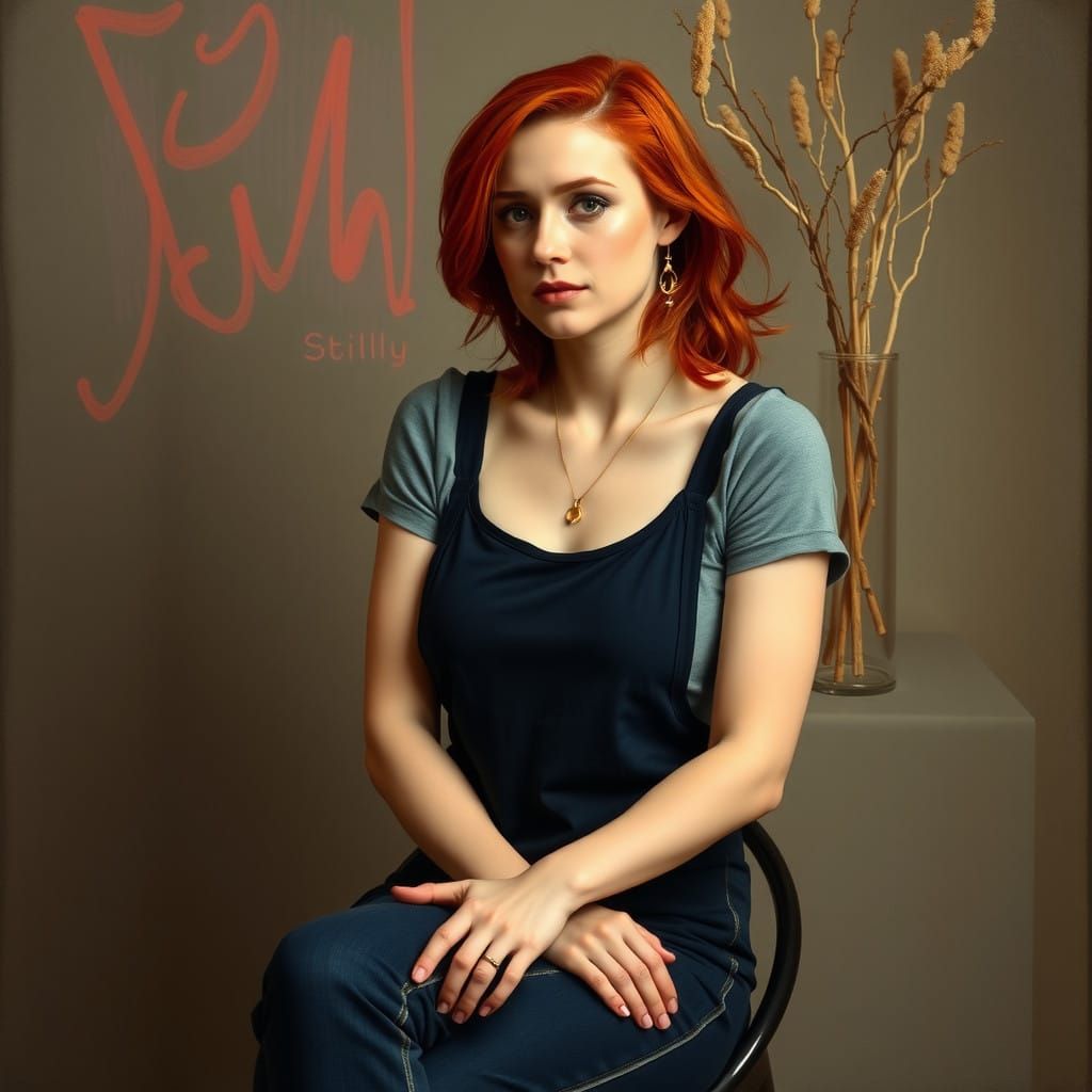 Stylized Portrait of a Red Haired Woman