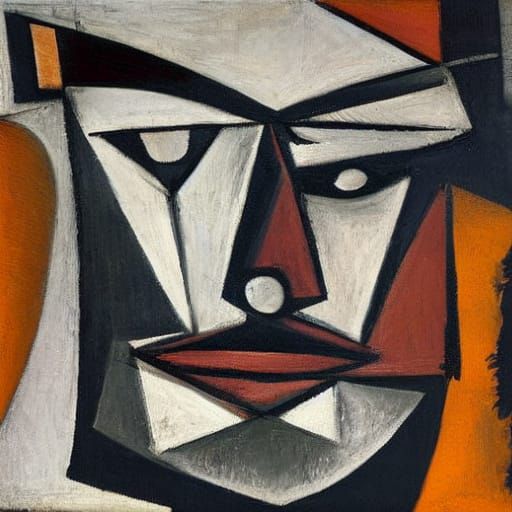 Cubist Women with Primitive Masks in Earth Tones