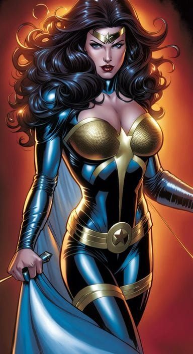 Stunning Female Superhero in Comic Book Style