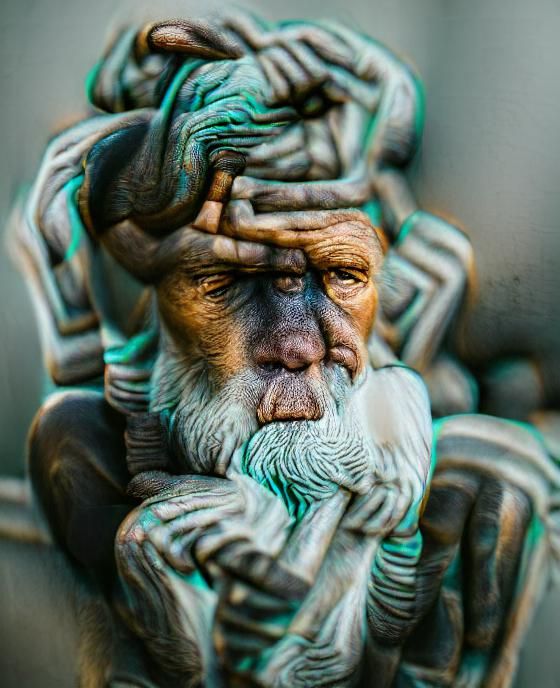 The Thinker Statue, Digital Art