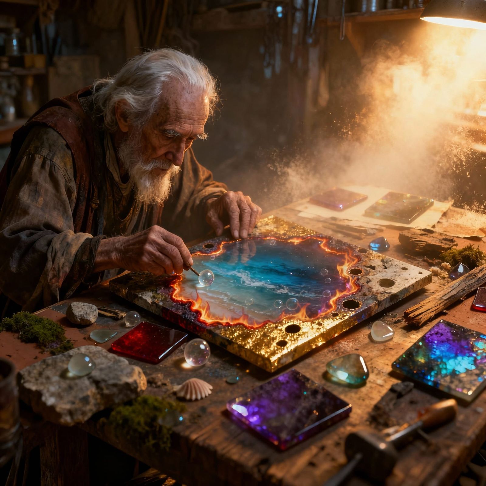 Elementalist With Volumetric Lighting in Octane Render Style