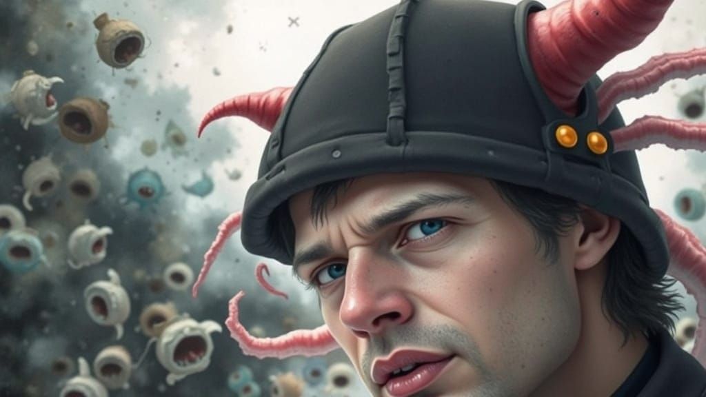 Cyberpunk Outlaw Gives a Devilish Glance