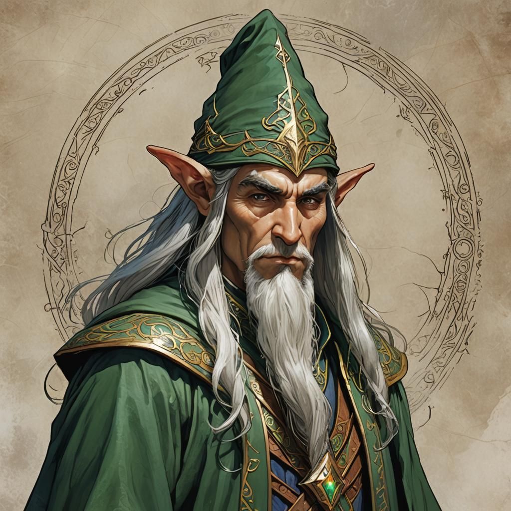 Hyperrealistic Portrait of an Elven Wizard