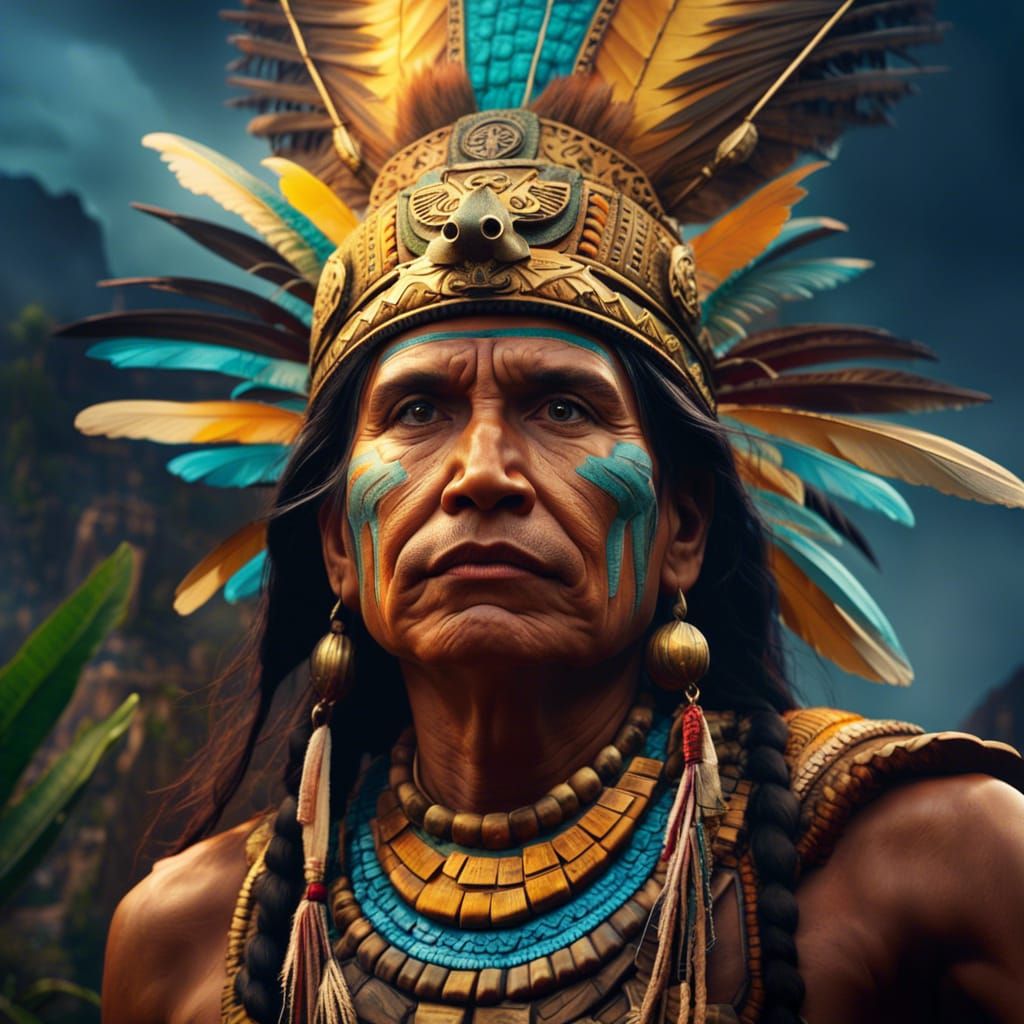 Mayan shaman near El Tepozteco pyramid