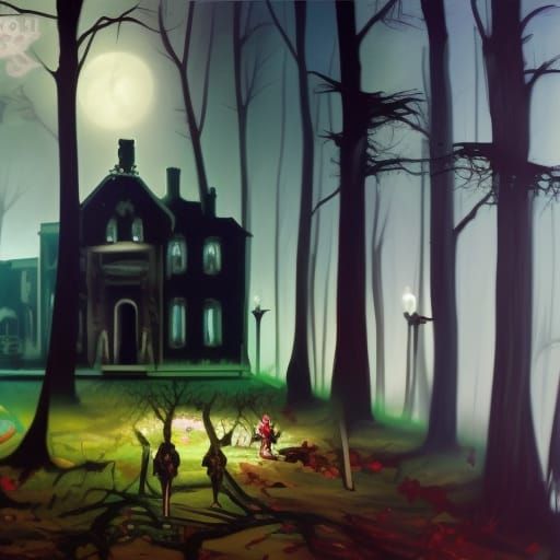 Spooky Graffiti Art Hotel in Haunted Forest