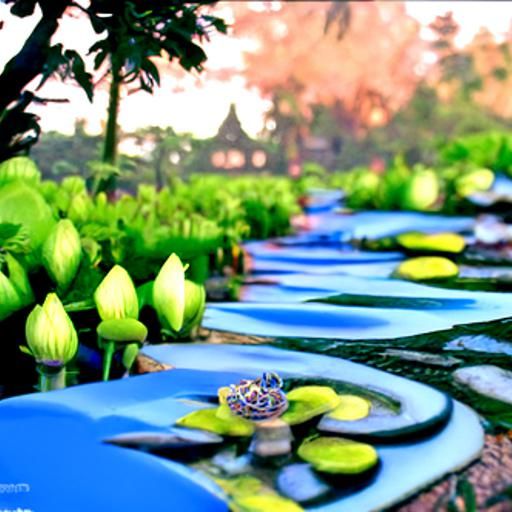 Bali Palace Gardens at Sunrise: 3D Game Cinematic