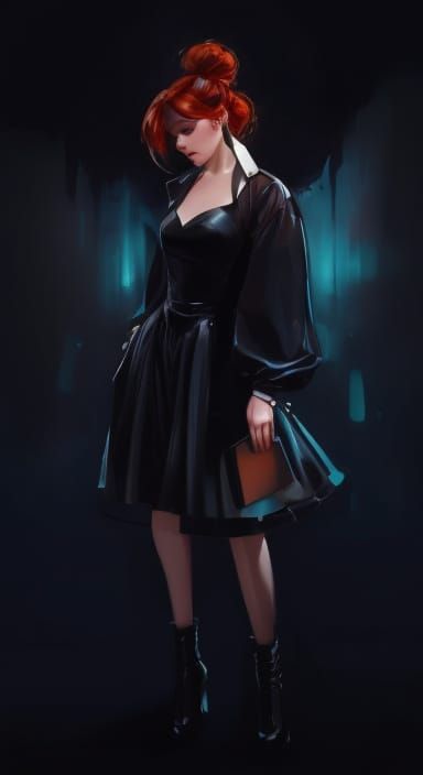 Cyberpunk Gymnast in Neon Blade Runner Cityscape