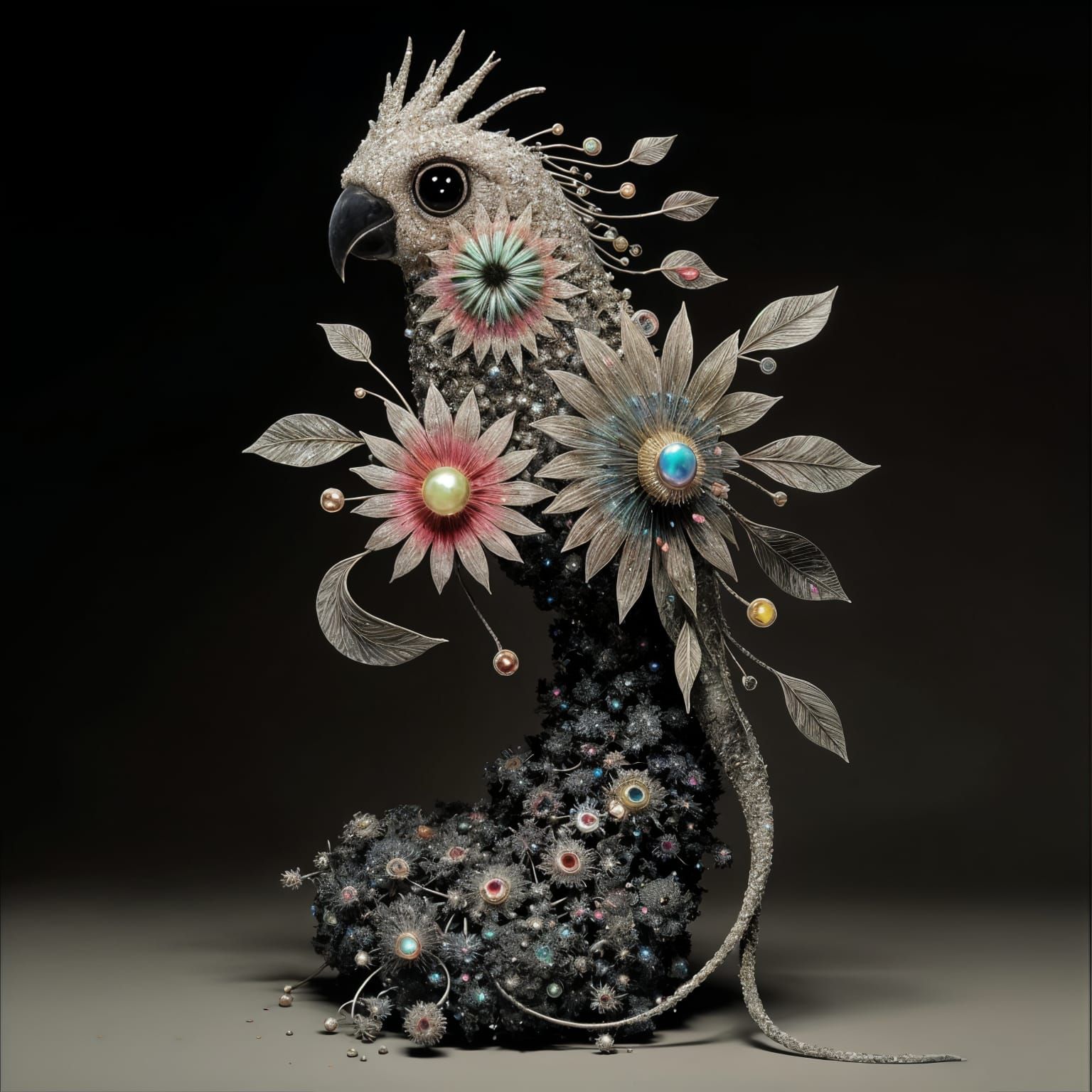 Flowers and Parrot of the Darque