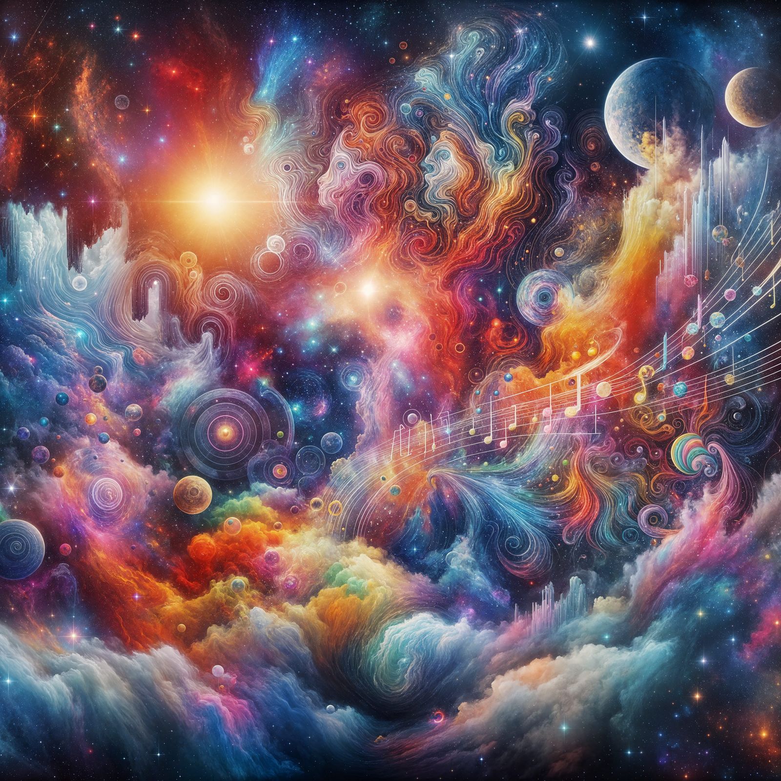 Vibrant Orion System in Holographic Artistic Spectacle