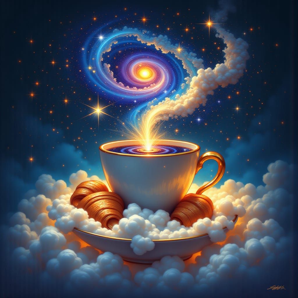 Cosmic Teacup Galaxy on Croissant Cloud