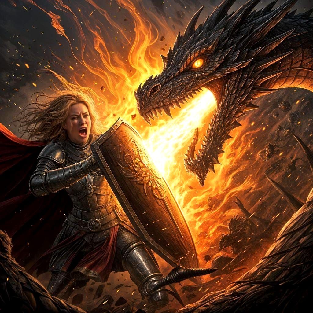 Epic Dragon Battle: Knight Against Inferno