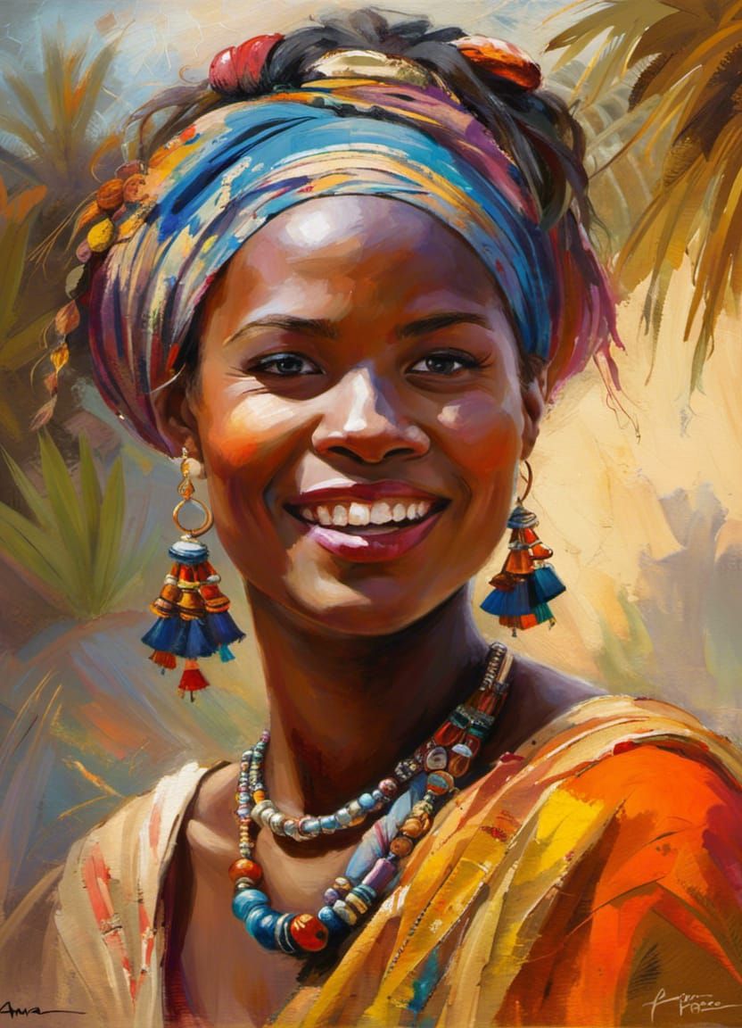 Portrait of an African woman from the Mandinka tribe