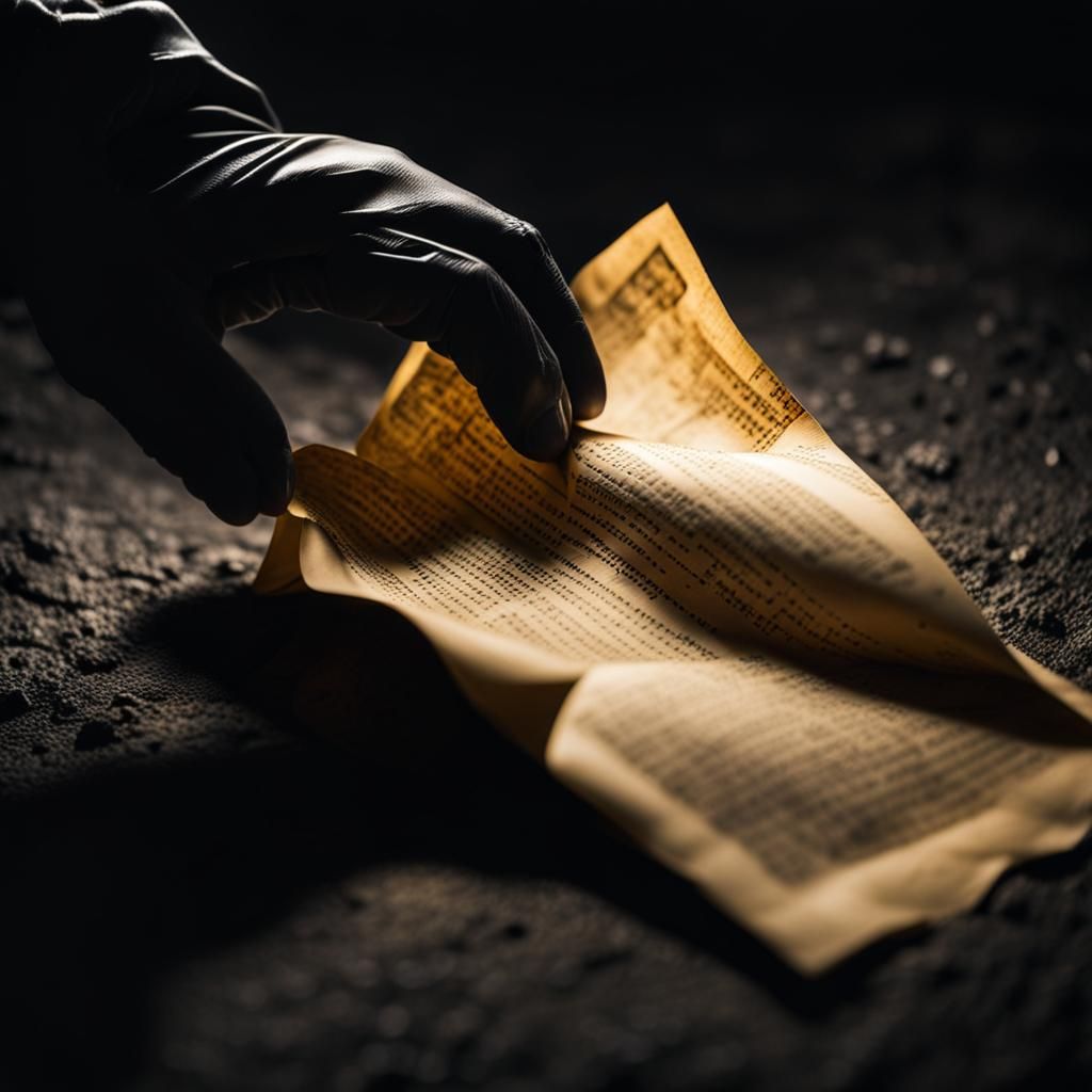 Hand Reaching for Crumpled Treasure Map Piece