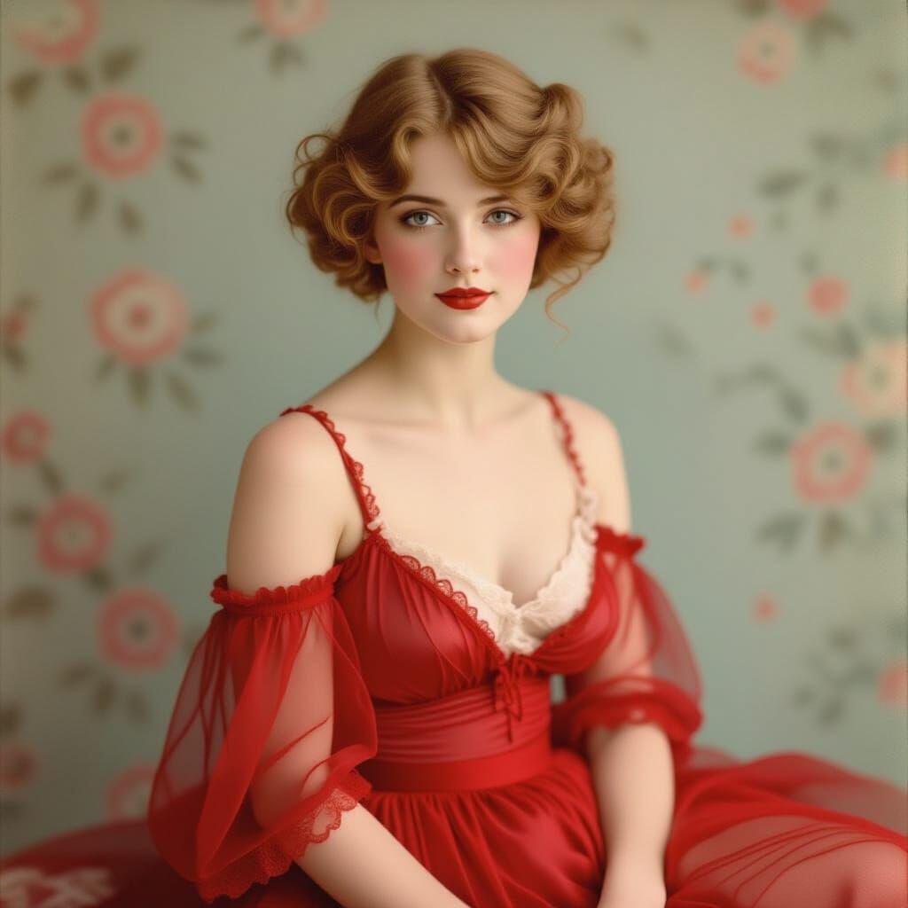 Gibson Girl in Autochrome Photograph Style