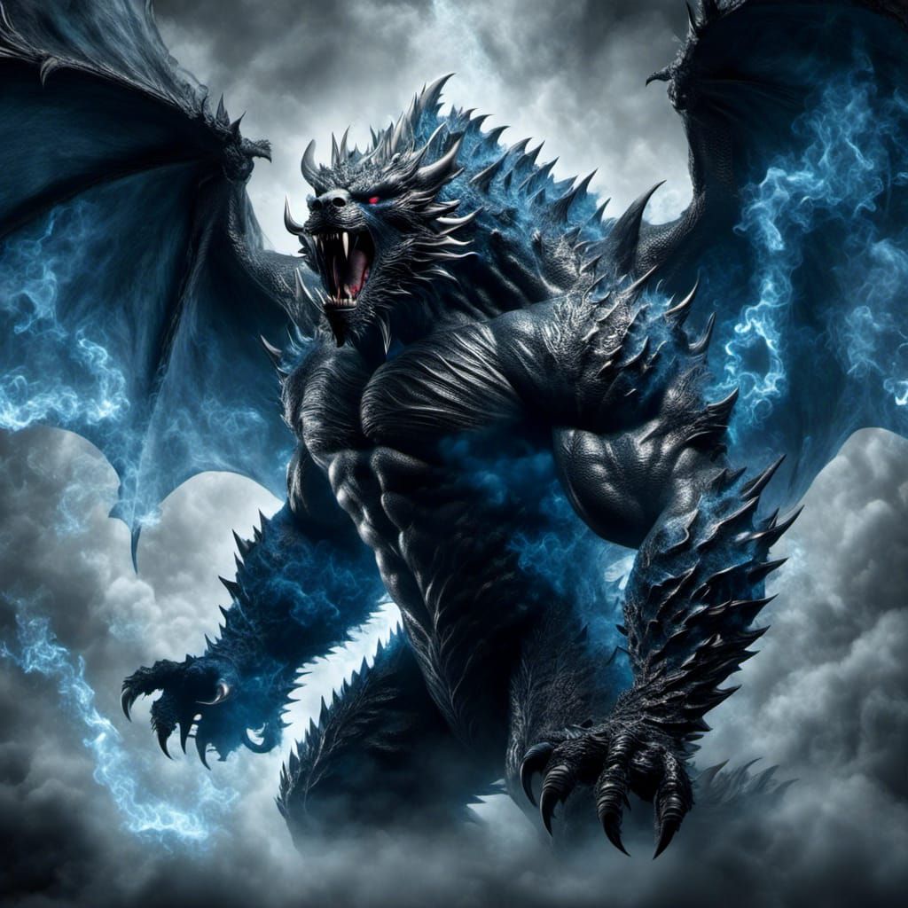 Frosty Demon Vampire Dragon Bear Portrait