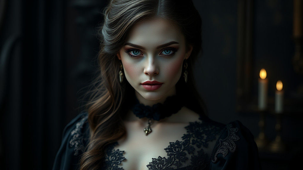Vampire Woman in Gothic Victorian Style