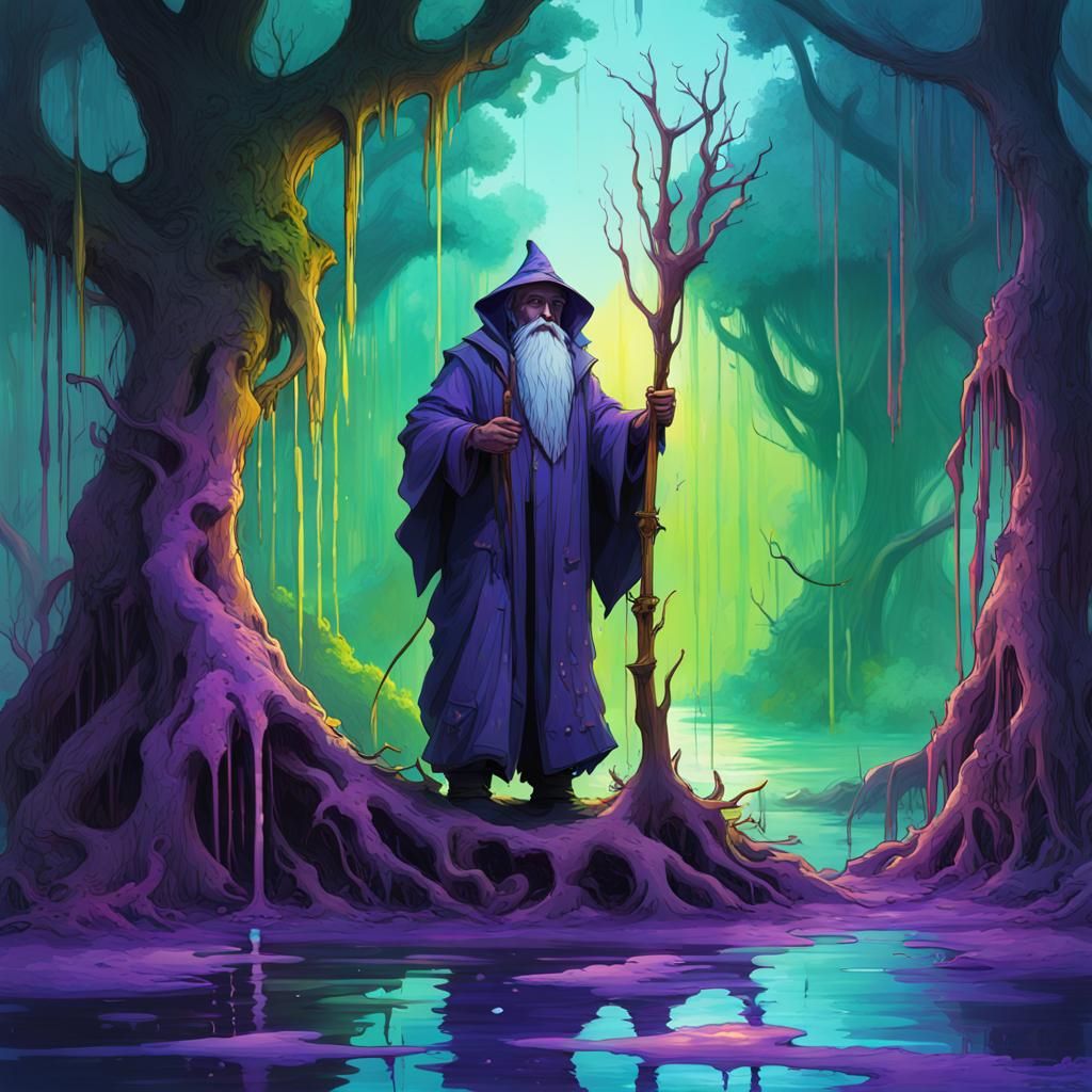 Magical Swamp Wizard Graffiti Art