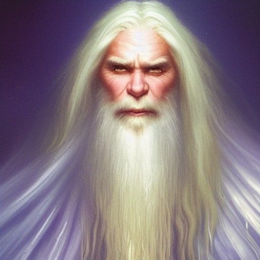 Ethereal Wizard with Glowing Eyes in Fantasy Art