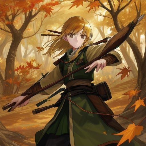 Elven Archer in Autumnal Splendor