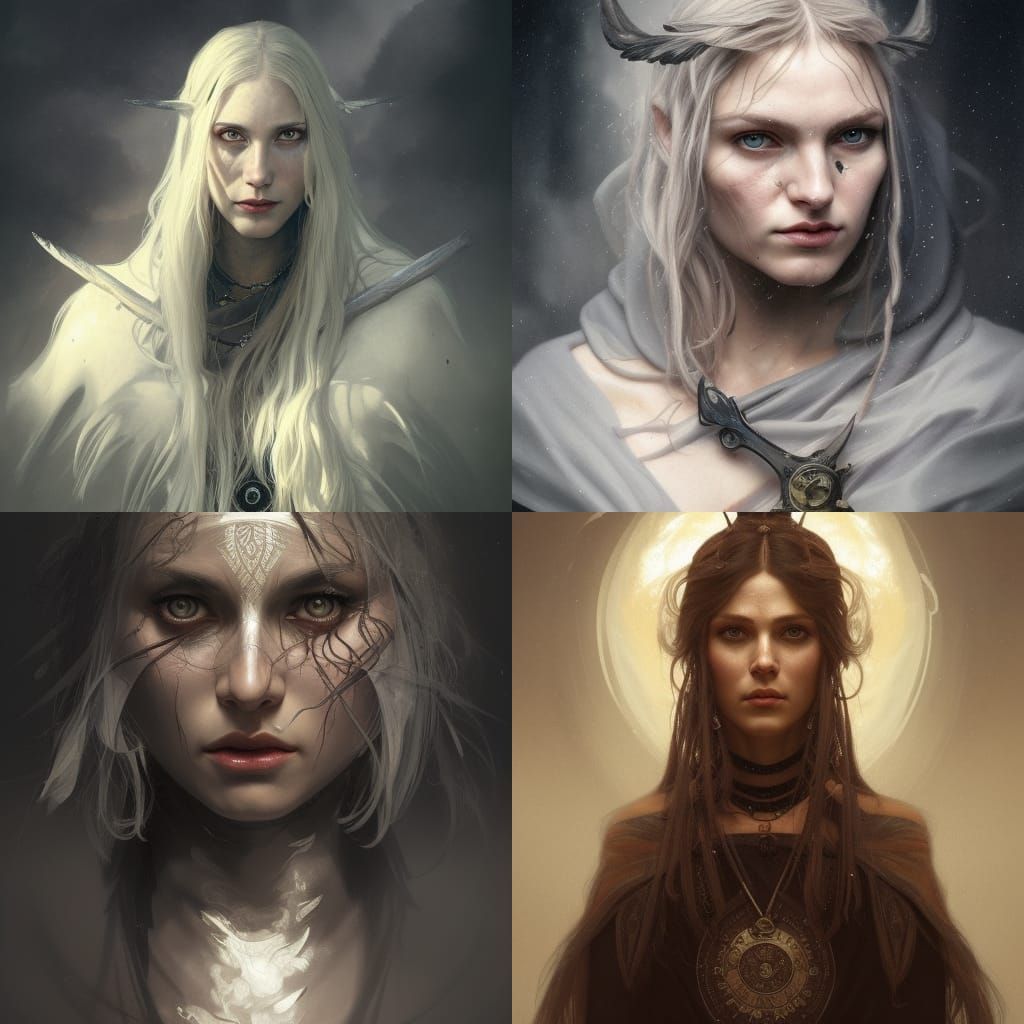 Norse Shield Maiden Portrait with Ravens and Storm