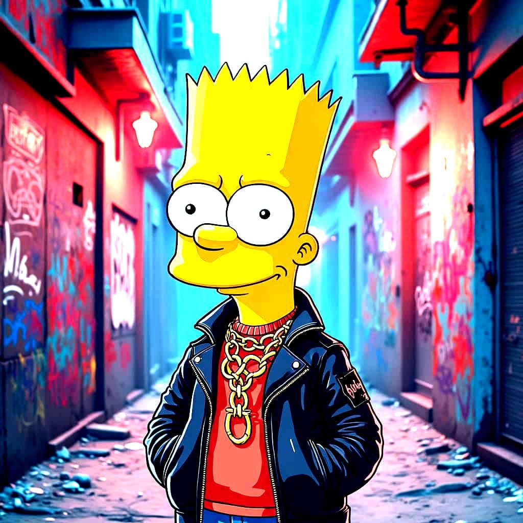 Bart Simpson as Gangster: AI Reimagining
