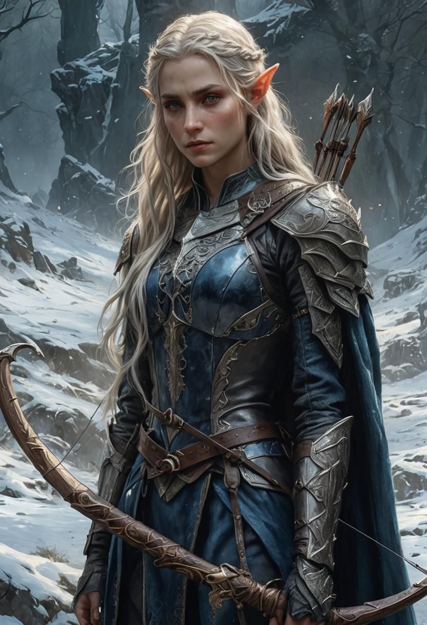 Female Elf Archer of Lorien in Photorealistic Portrait