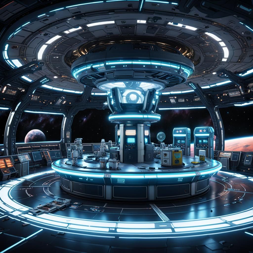 Spaceport Fuel Station Orbiting Gas Giant