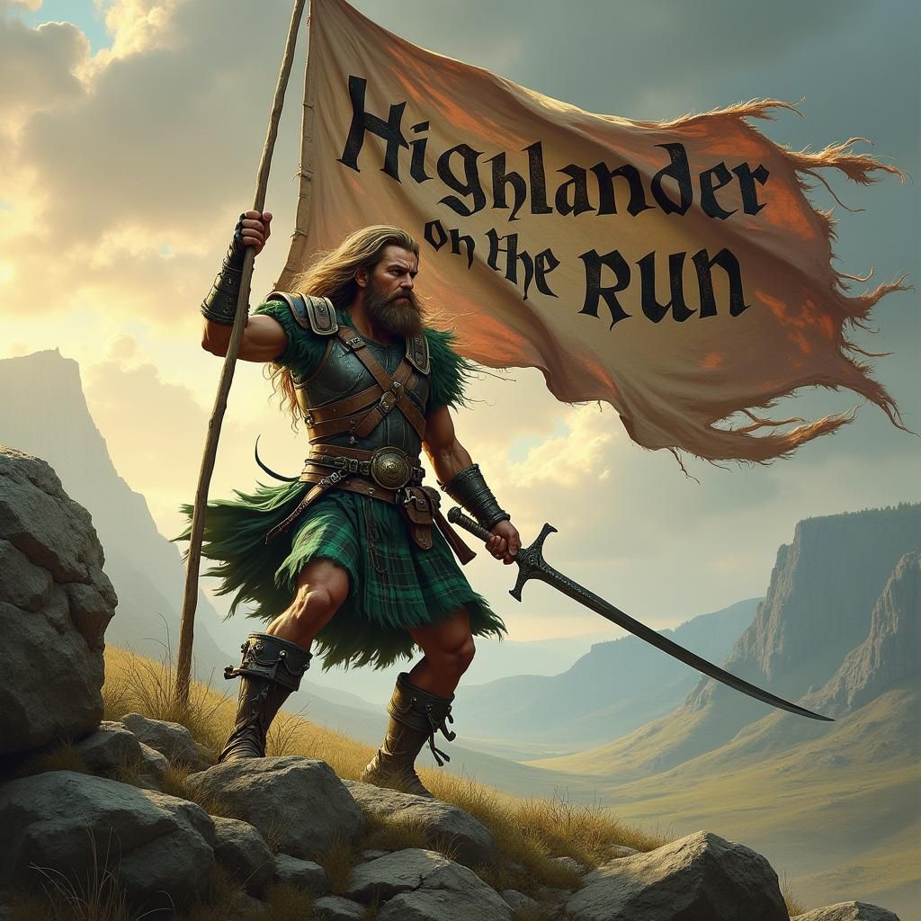 Highland Warrior with Claymore Sword