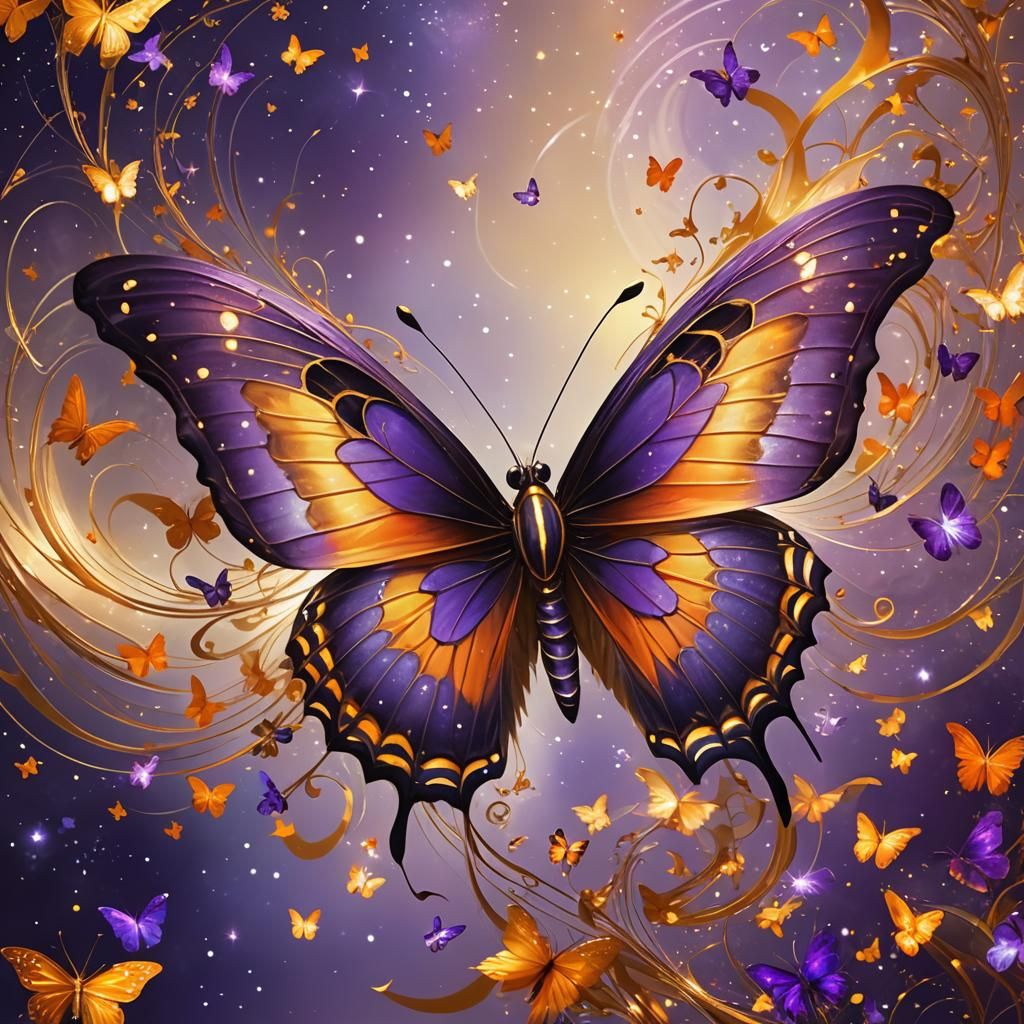 Butterfly with Striking Eyes in Surreal Digital Art