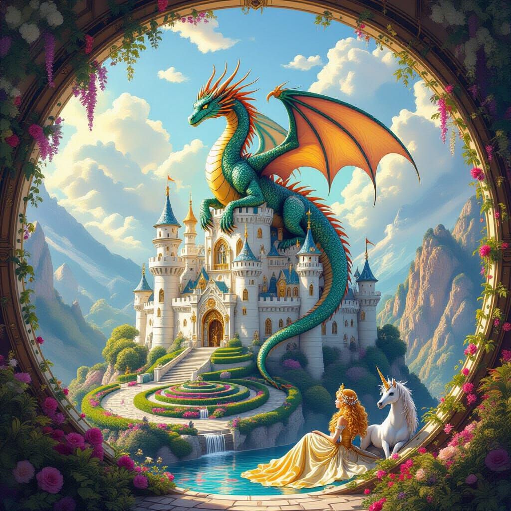 Rainbow Dragon's Pearl Castle: A Regal Fantasy