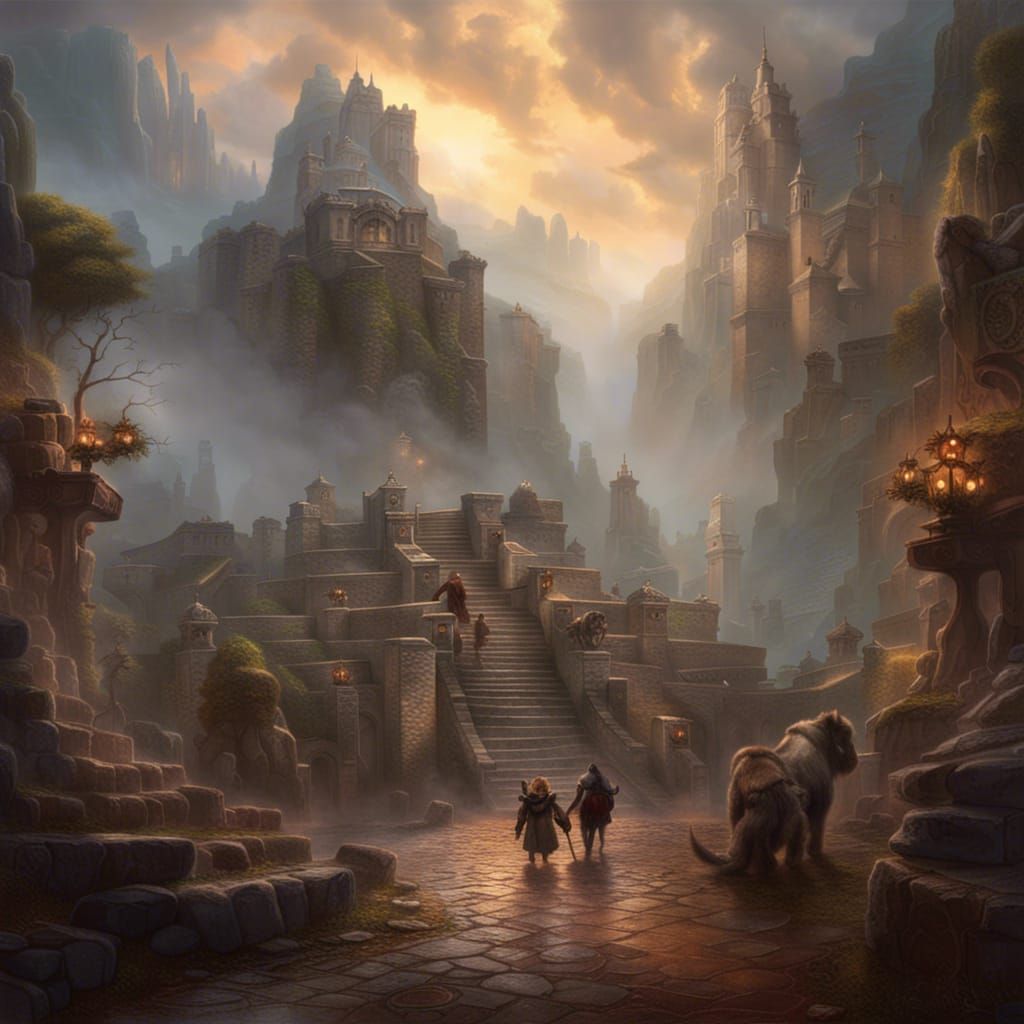 Epic Minotaur's Labyrinth Digital Matte Painting