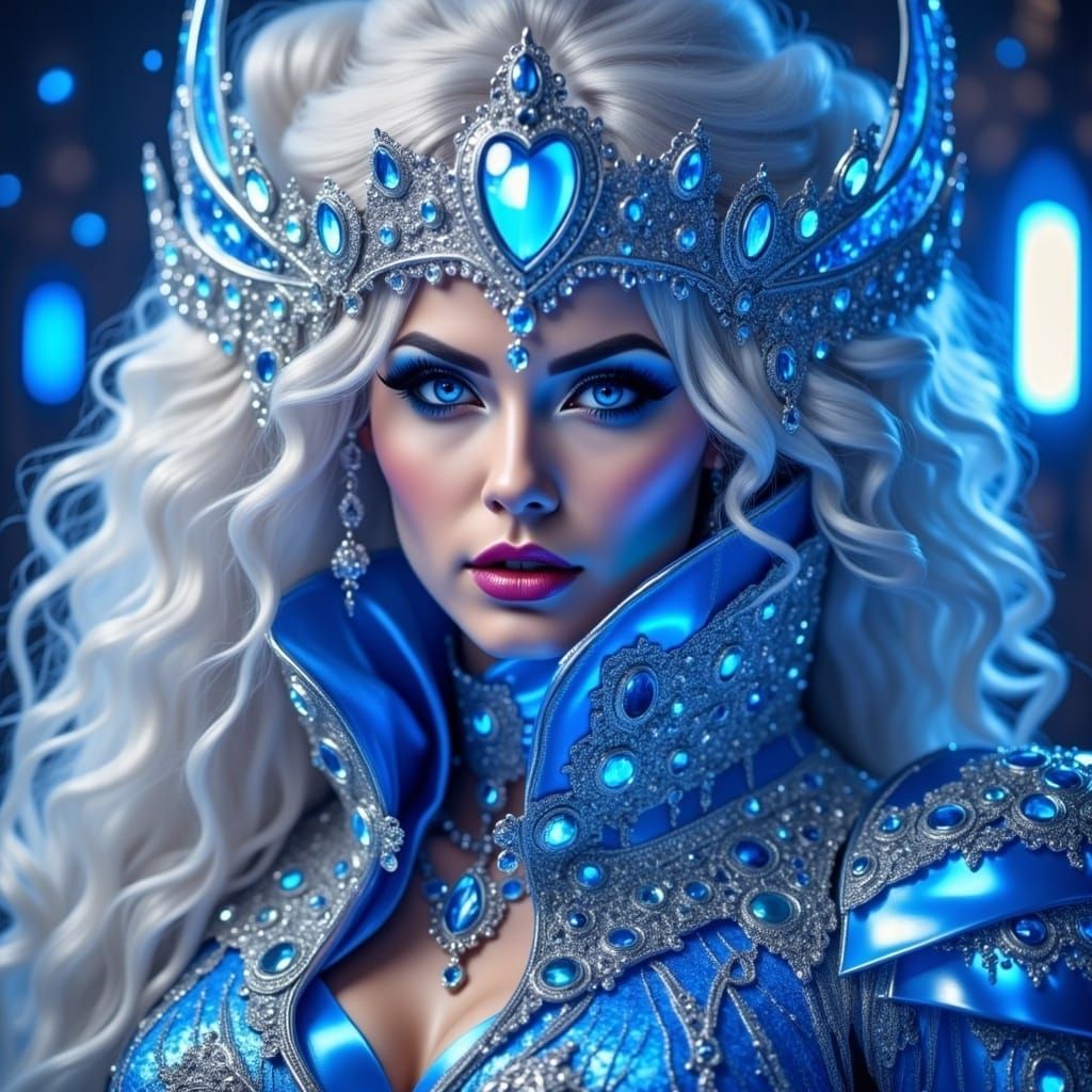 Metallic Gothic Figure with Electric Lighting