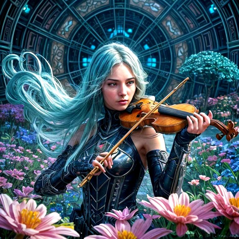 Romantic Floral Scene in Baroque Painting Style