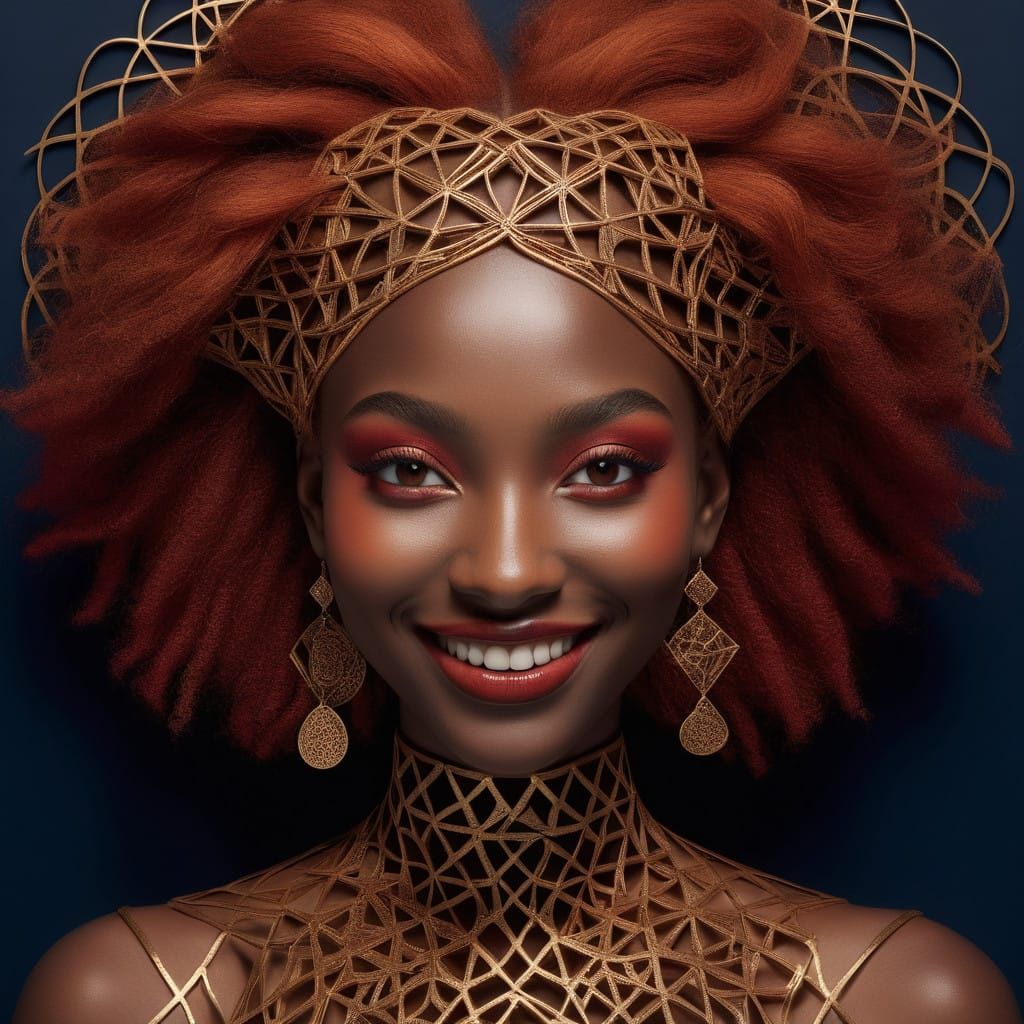 Whimsical Portrait in Earthy Tones, Reminiscent of John Klas...