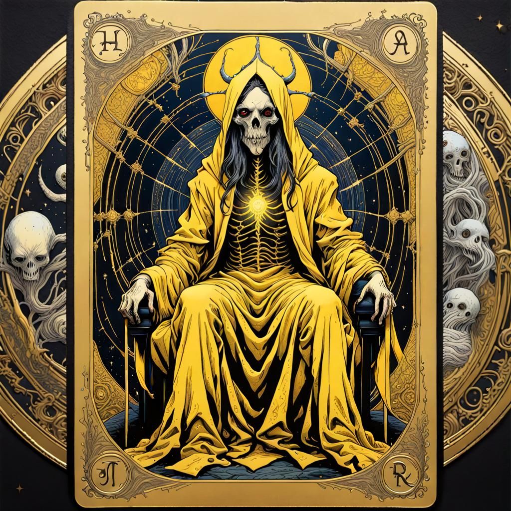 Eldritch God Hastur Tarot Card in Cosmic Art