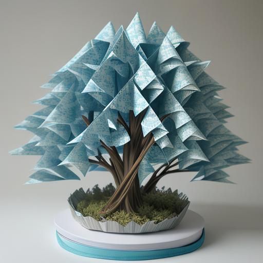 Origami Willow Tree Papercraft in 8K