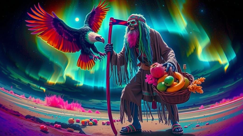 Werewolf & Vulture Encounter with Ultraviolet Nebula