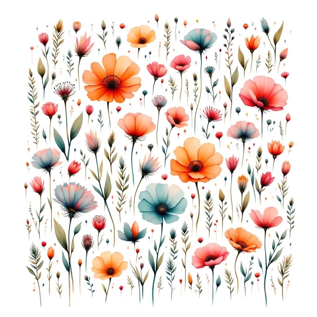 Hortensia Textile Pattern in Geometric Abstract Art