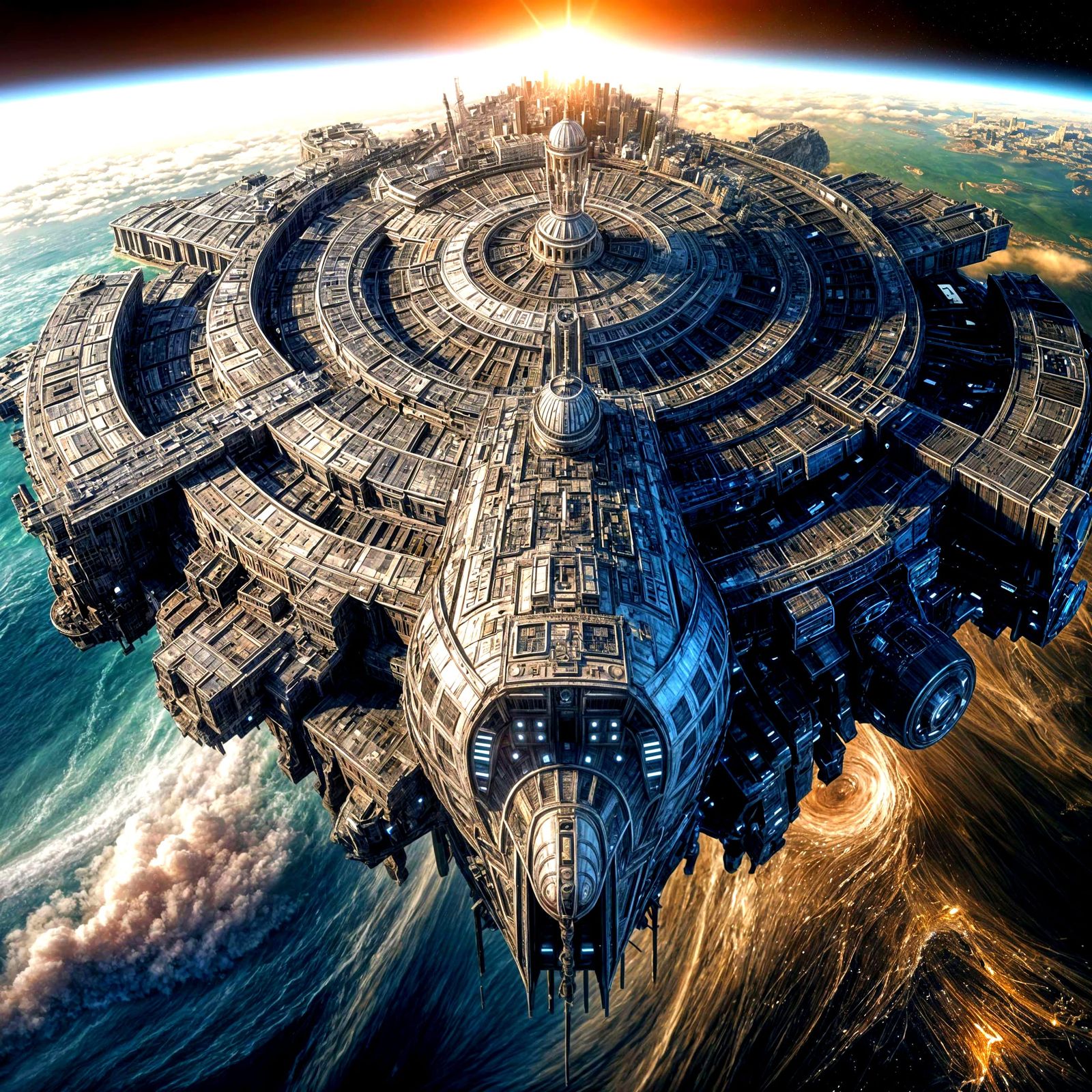 Epic Futuristic Spaceship in a Cinematic Atmosphere