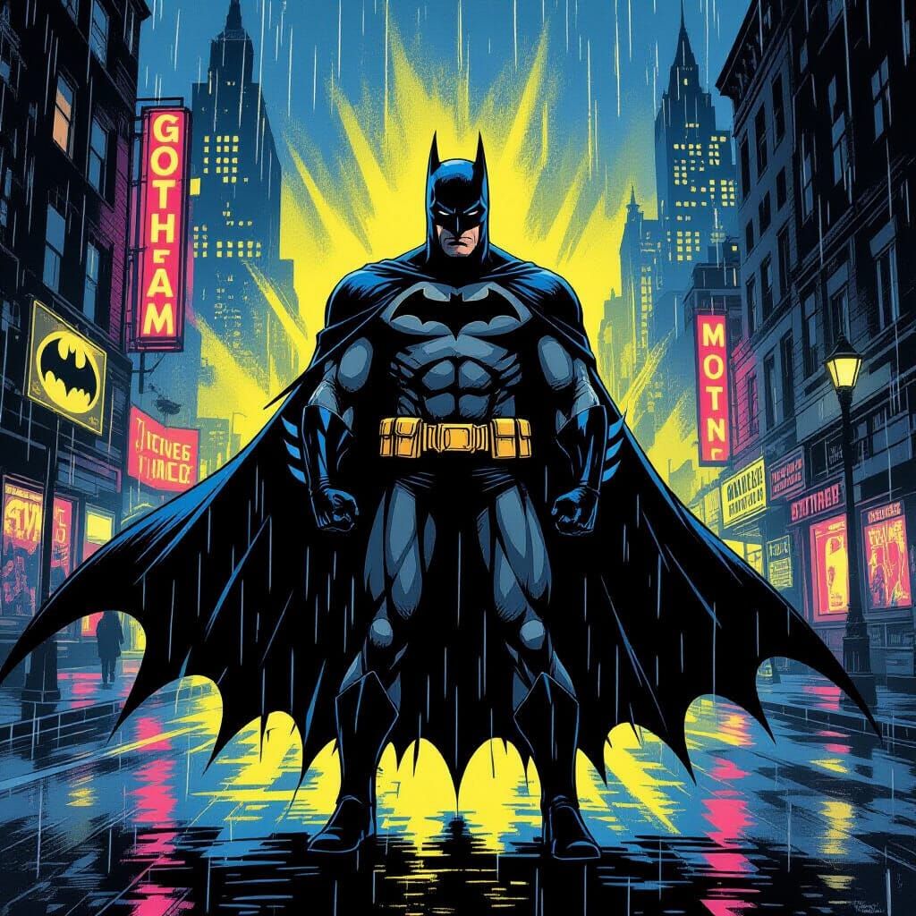 Batman in Dramatic Chiaroscuro Light