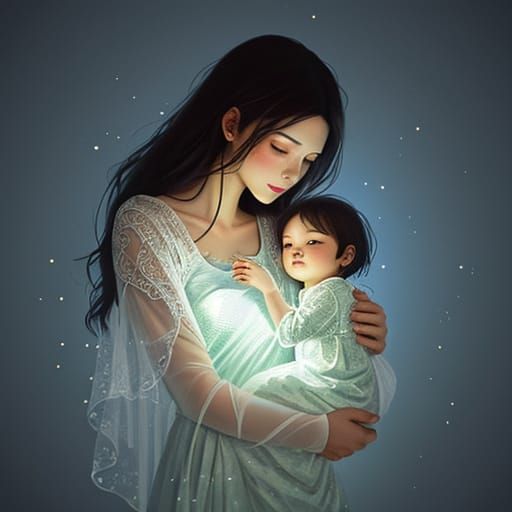 Motherly Love in Soft Pastel Hues