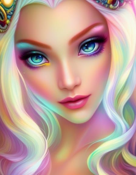 Beautiful Elf Portrait in Pastel Colors