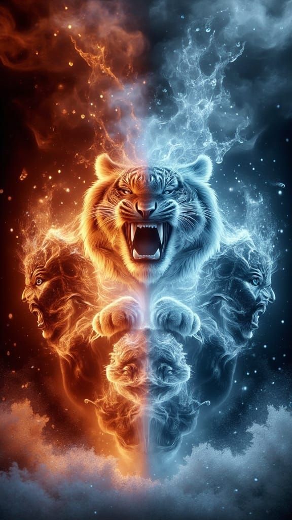 Tigers in Fiery and Icy Harmony