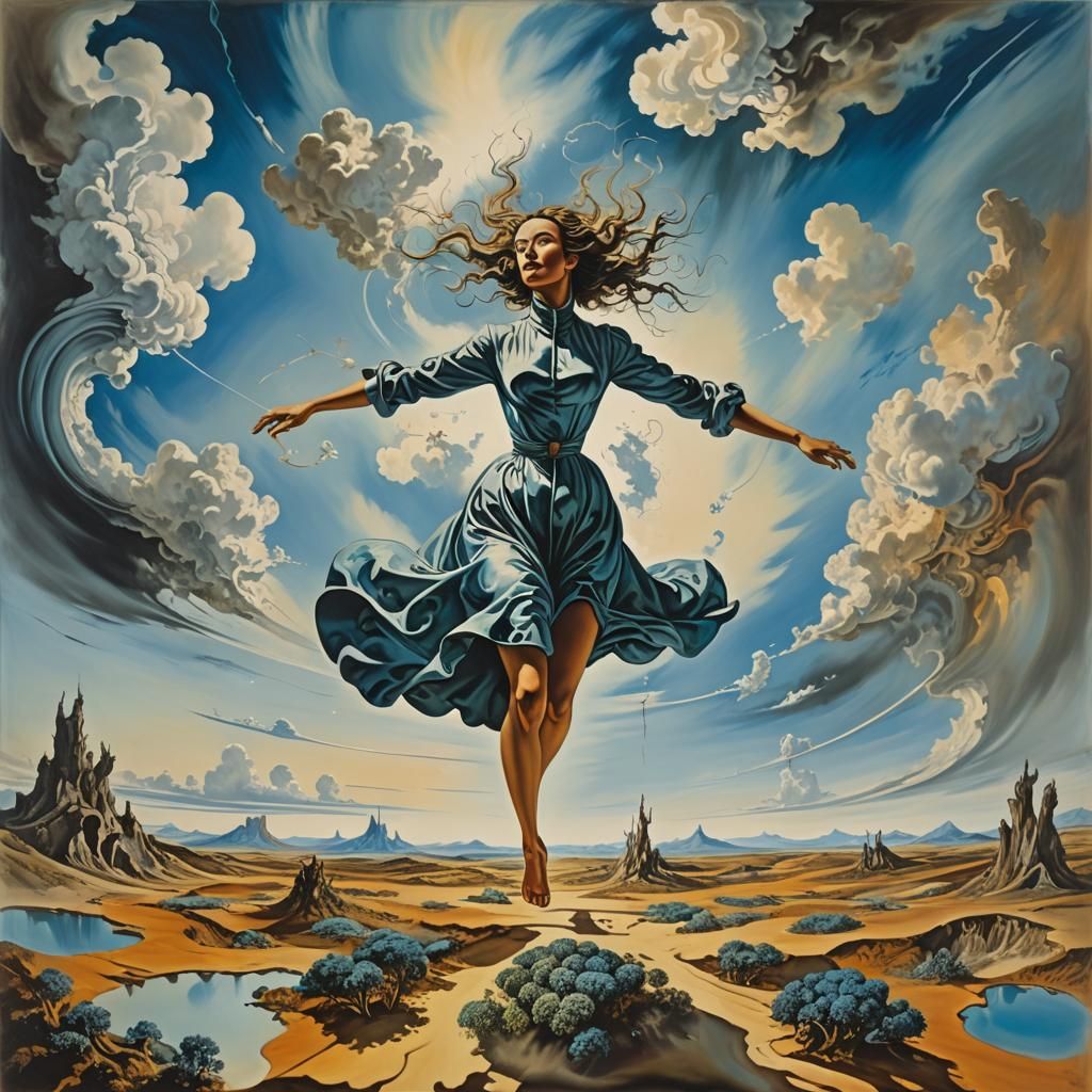 Surreal Landscape with Elastic Flora, Dali-esque