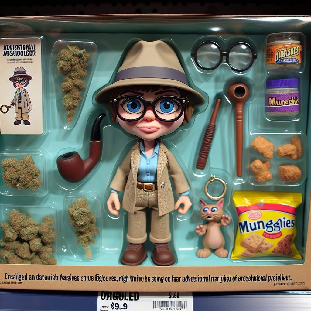 Cartoonish Indiana Jones-esque Figurine in Original Packagin...