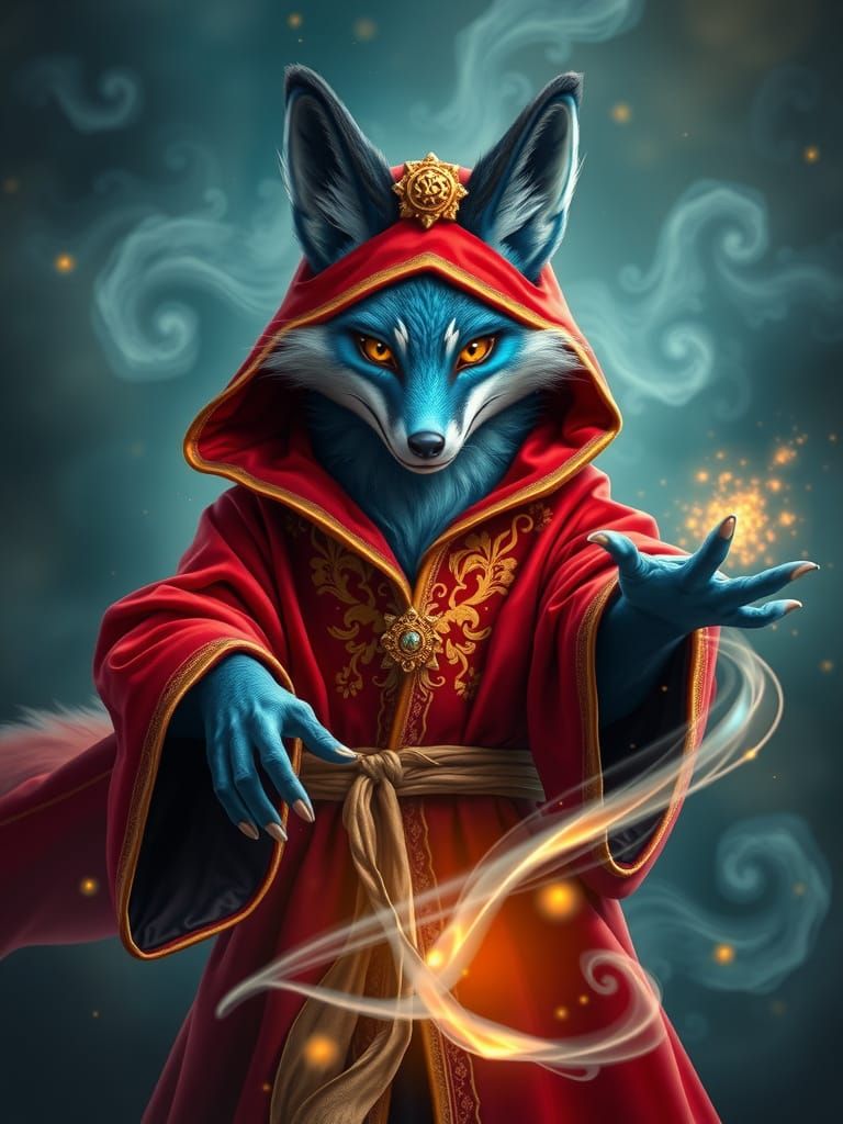 Mystical Fox Conjurer Opens Portal to Enchanted Realm