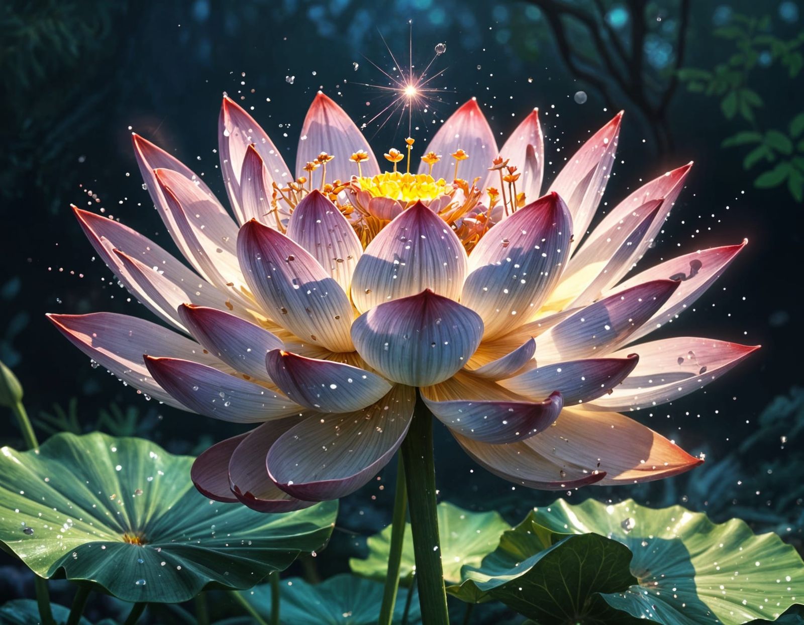 Magical lotus flower fantasy beauty