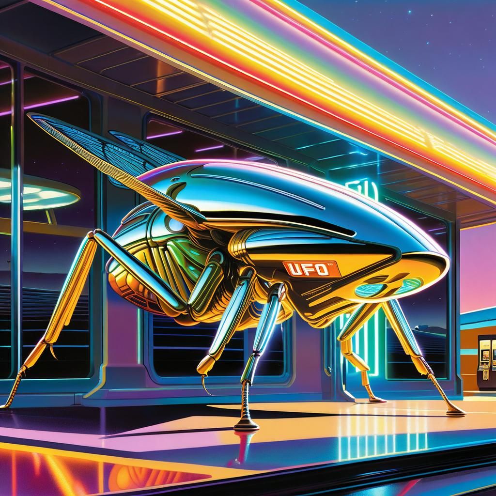 Retro-Futuristic UFO Filling Station