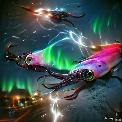 Northern Lights Squid on Artstation