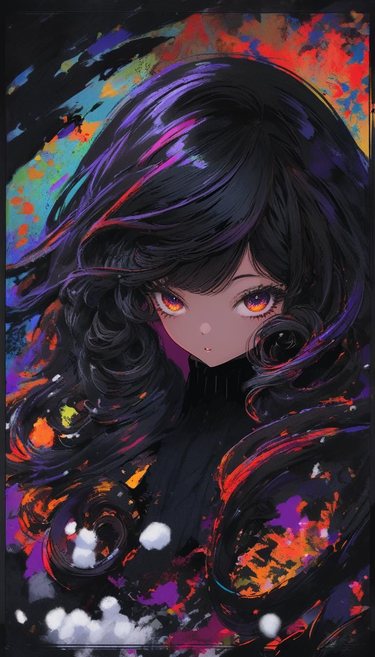 Elegant Brunette in Loose Painterly Style